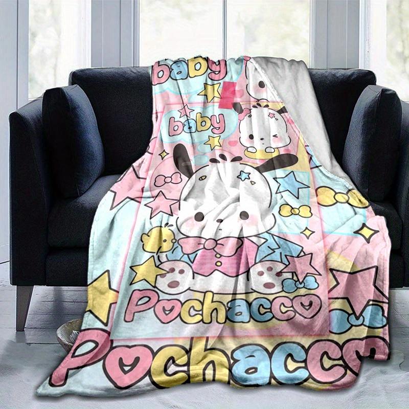 1pc, Sanrio Cute Pochacco Baby Home Decor Flannel Blanket, Perfect Gift for Bedroom, Living Room, Travel, Camping, Car, Beach, Office Nap. Ideal Sofa