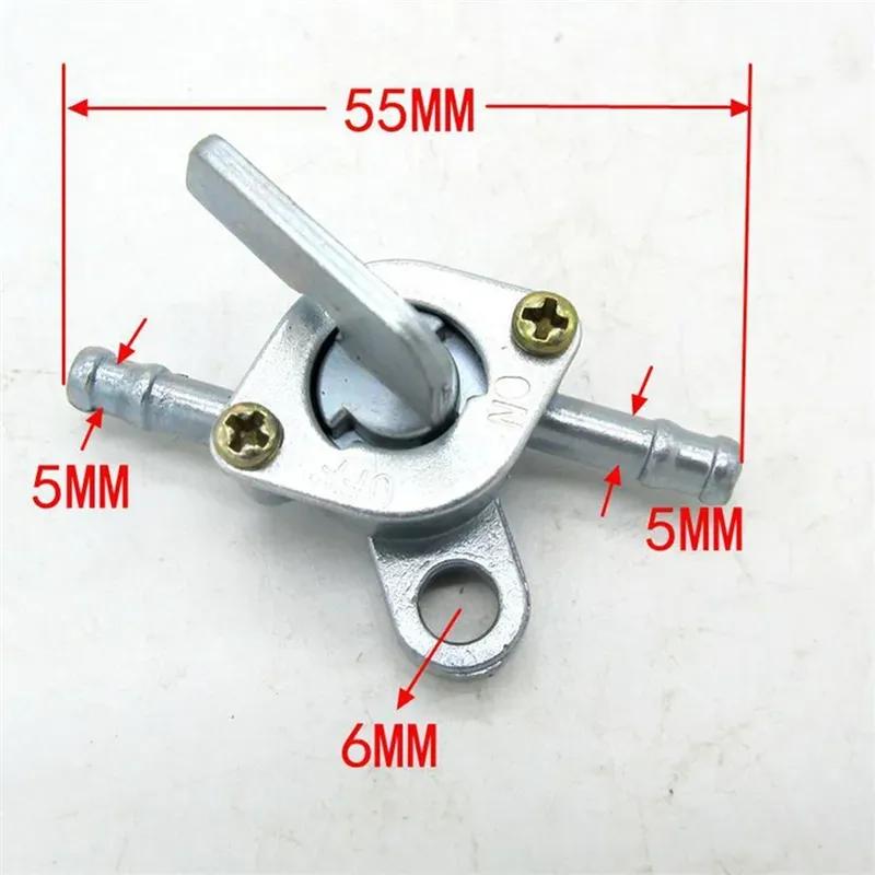 2pc Universal Motorcycle Scooter SUV Inline Petrol Fuel Tap on-Off Switch Motobike for 90cc 110cc 120cc 125cc 140c