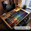 Music Guitar Theme Custom Mouse Pad Personalized With Name Text Customized Desk Mat For Office Home Decor