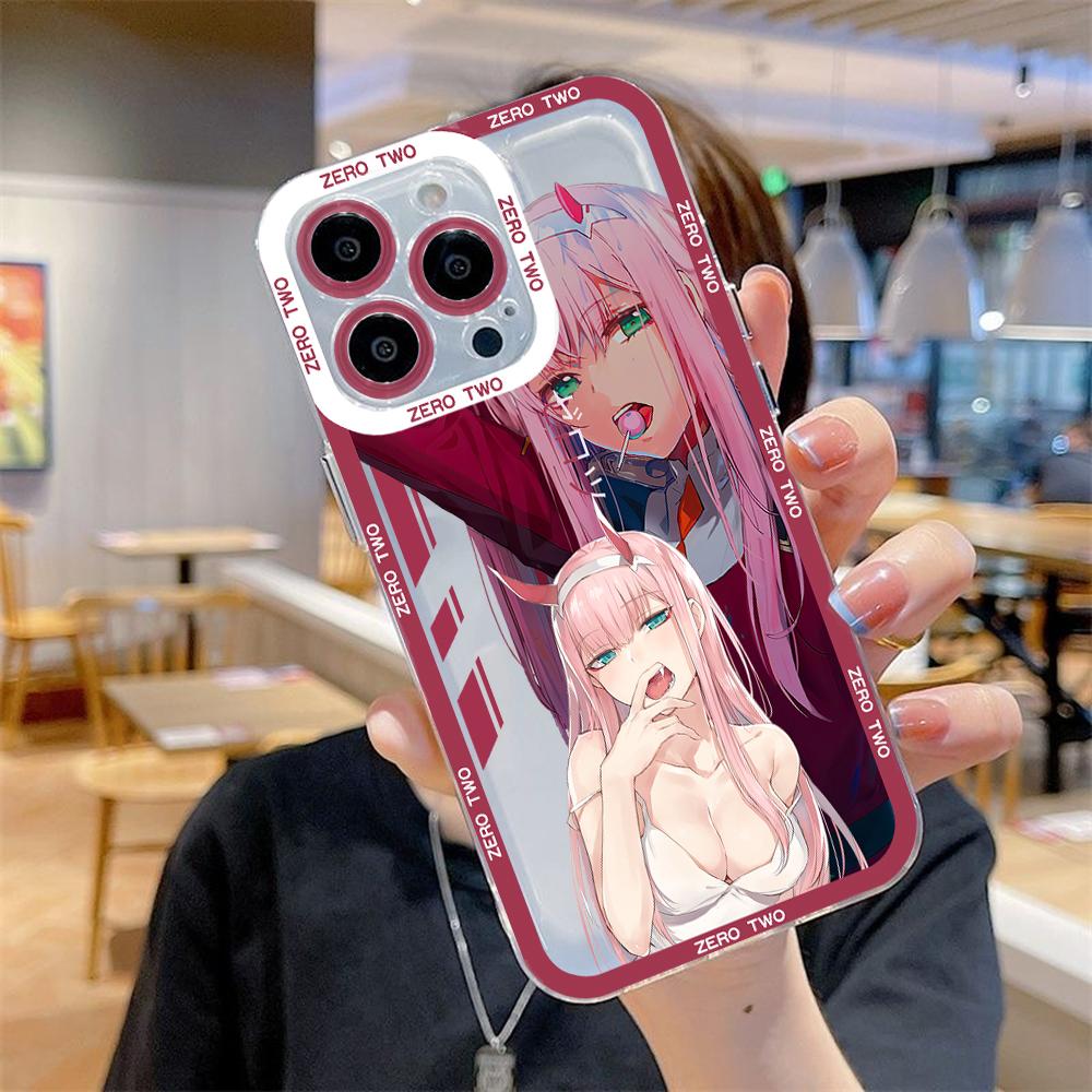 Zero Two Darg In the FranXX Anime Phone Case For iPhone 15 14 13 12 11 Mini Pro Max X XR XSMax 7 8 Plus SE Transparent Cover