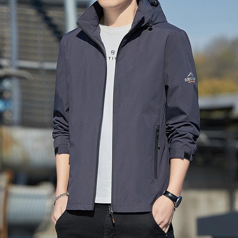 Herren Frühling und Herbst Kleidung Jacke Herren Neuer Stil Stilvoll Amerikanisch Mit Kapuze Schock Kleidung Herren