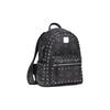 MCM Stark Monogram Studded Leather Backpack Unisex Backpack Black MMKAAVE03BK001