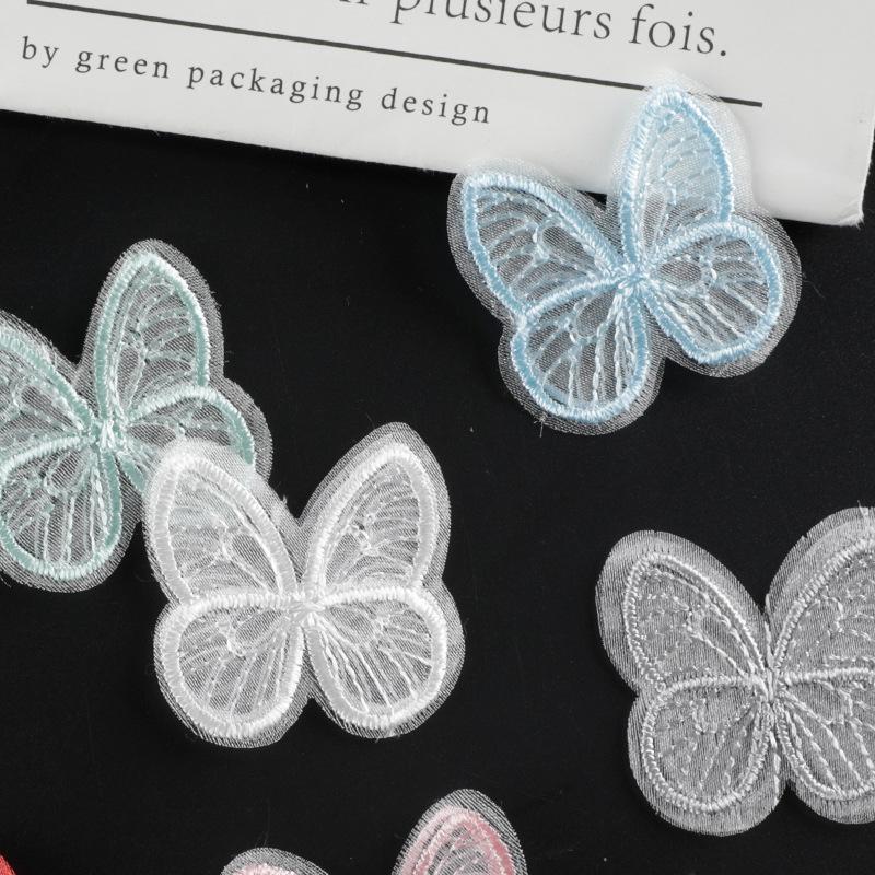 Embroidery Label Cartoon Butterfly Cloth Label Lace Embroidery Sticker DIY Hand Account Accessories Accessories Patch, Sticker Cloth Sticker