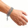 Minimalistisches Stahlkreuz-Armband für Herren Anlaufgeschützter Schmuck Komfortabler Fit Zubehör
