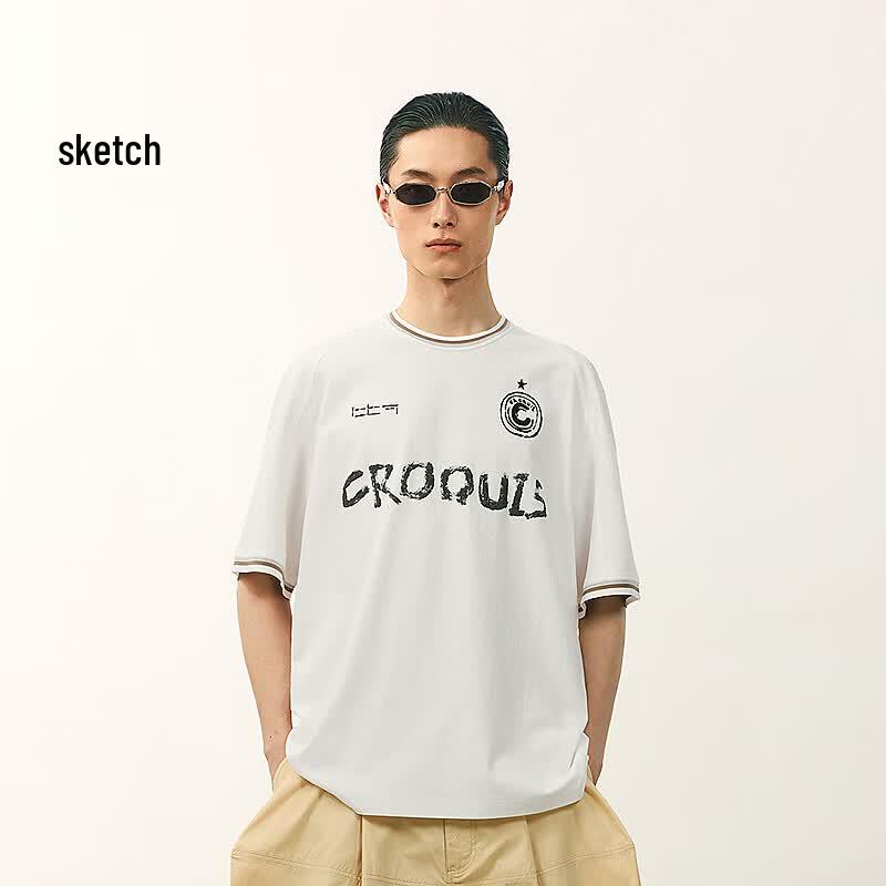 CROQUIS Men s 2026 Summer Loose Fit Round Neck Long T-Shirt M