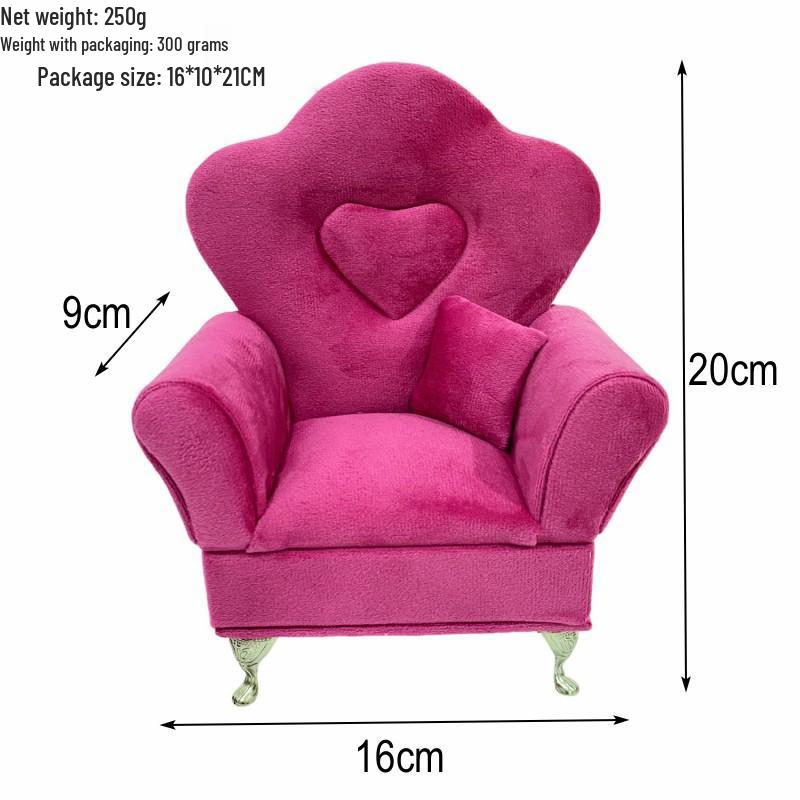 Dutch Velvet Jewelry Box: Sofa-Style Ornament & Ring Storage for 1:12 Dollhouse