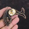 Brecciated Mookaite Pendant Copper Wire Wrapped Jewelry Gemstone Pendant Handmade Jewelry Fish Pendant Copper Wire Pendant Anniversary Gift