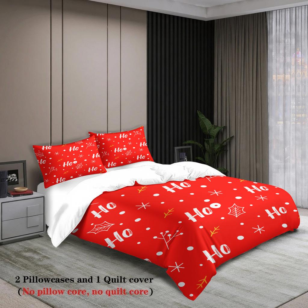 Weihnachts Bettwäsche Set Weiches Bettbezug Set Steppdeckenbezug mit Kissenbezügen für Schlafzimmerdeko Geburtstagsgeschenk Weihnachtsgeschenk Heimdeko