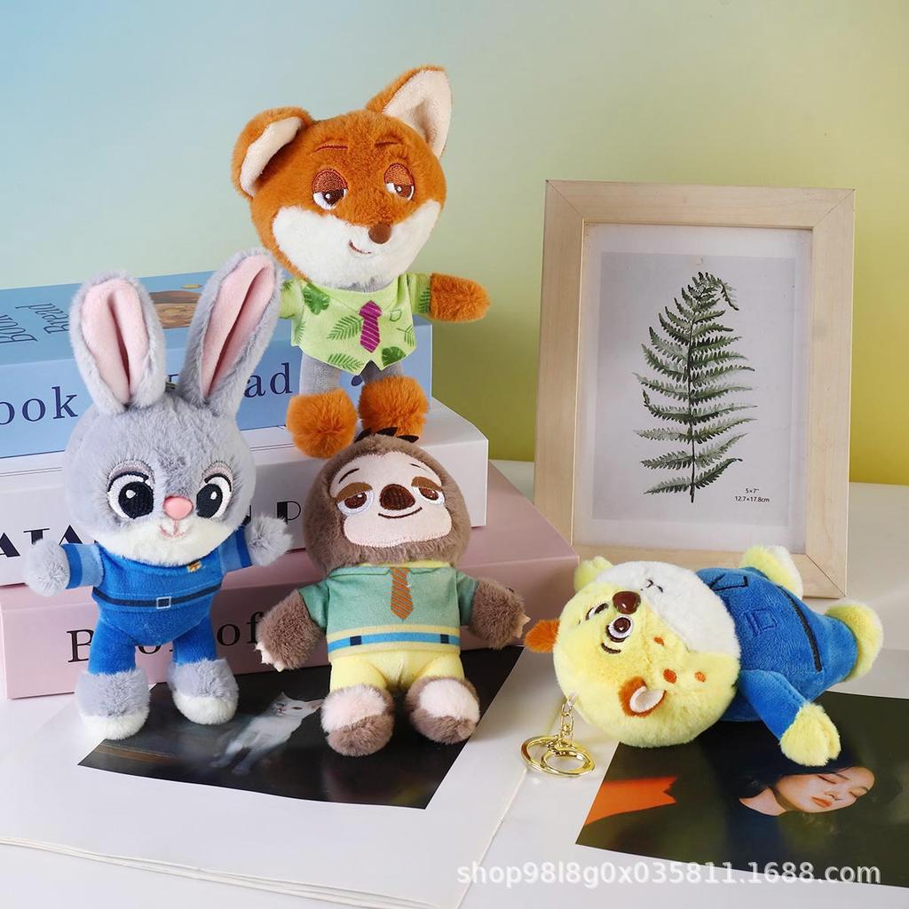 Zootopia Judy Nick Cartoon Plush Toy Keychain Adorable Plush Keychain Backpack Doll Pendant Children Birth Date Present