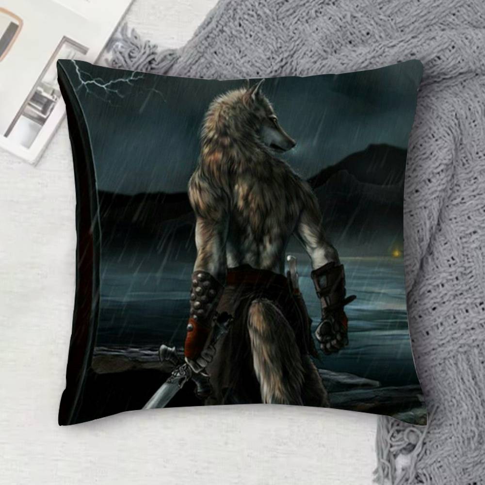 Cool SSigma Alpha Wolf Meme Doublesided Printed Square Decorative Cushion Cover for Sofa Living Room Home Decor