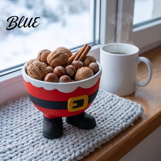 PLA Christmas Ornament 3D Printed Santa Claus Storage Bowl Creative Candy Bowl for Holiday Kitchen Accessory Parties Decorative Snacks Cookies
