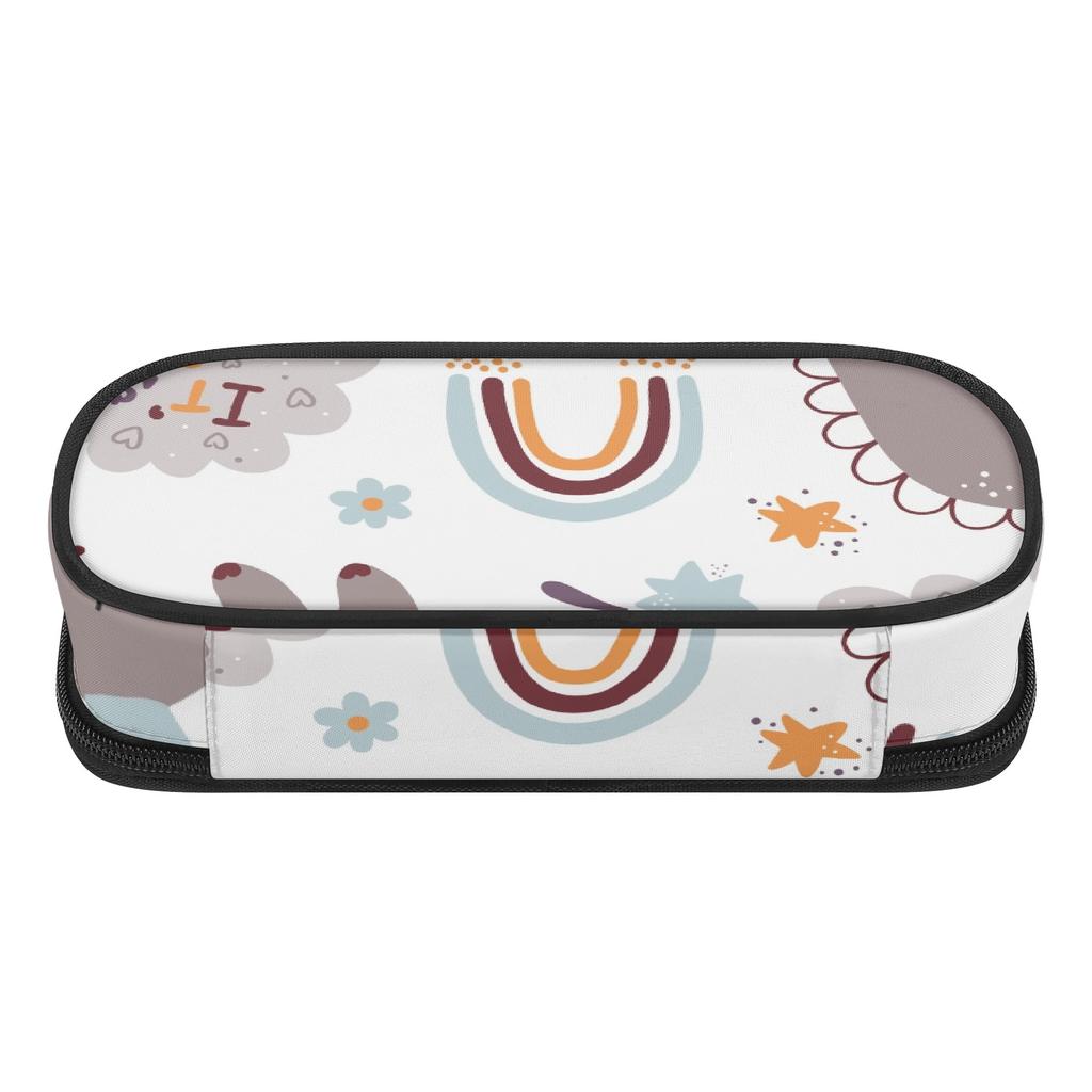 Pencil Bag Large Capacity Strong Polyester Fabric Secure Zipper with Main Compartment Mesh Pocket and Pen Slots for Everyday Study