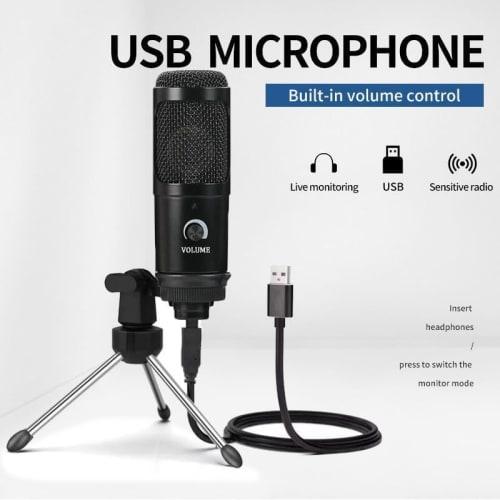 MICVISTA USB Microphone ? Metal Condenser Recording ? Microphone Tripod ? For Laptop Mac or Windows ? Cardioid Studio Recording Vocals, Voice-Overs, S