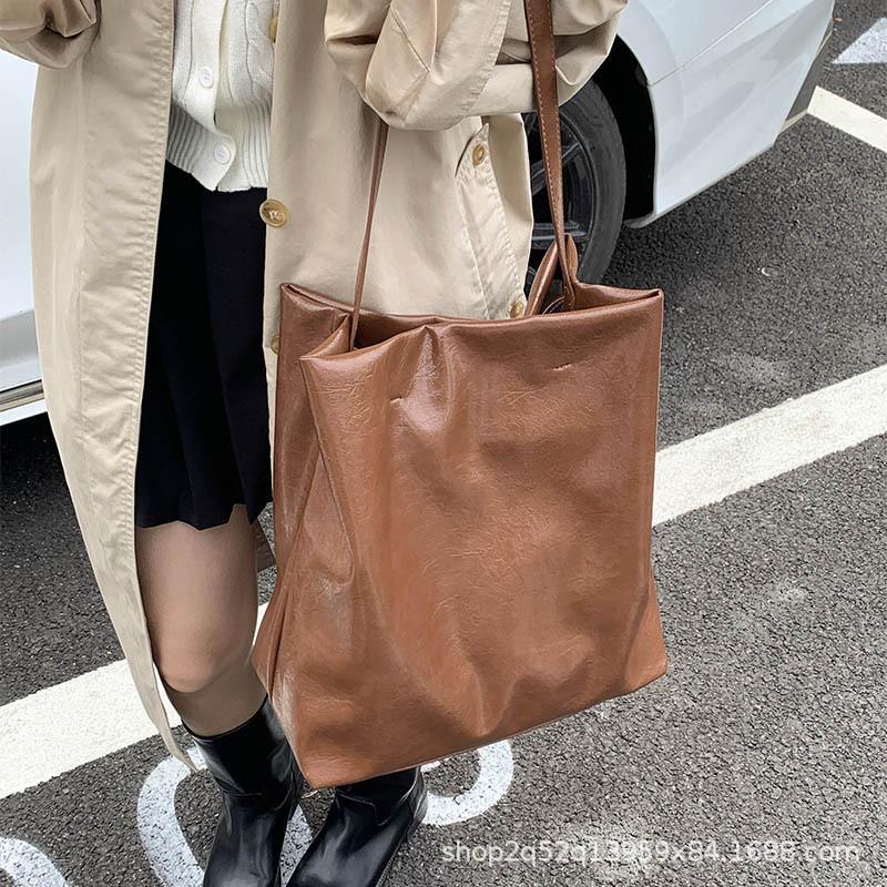 Fashion Casual Personality Popular Large Bag Women's Commuter Drawstring Lazy Casual Versatile Shoulder Bag Underarm Bucket Women's Bag