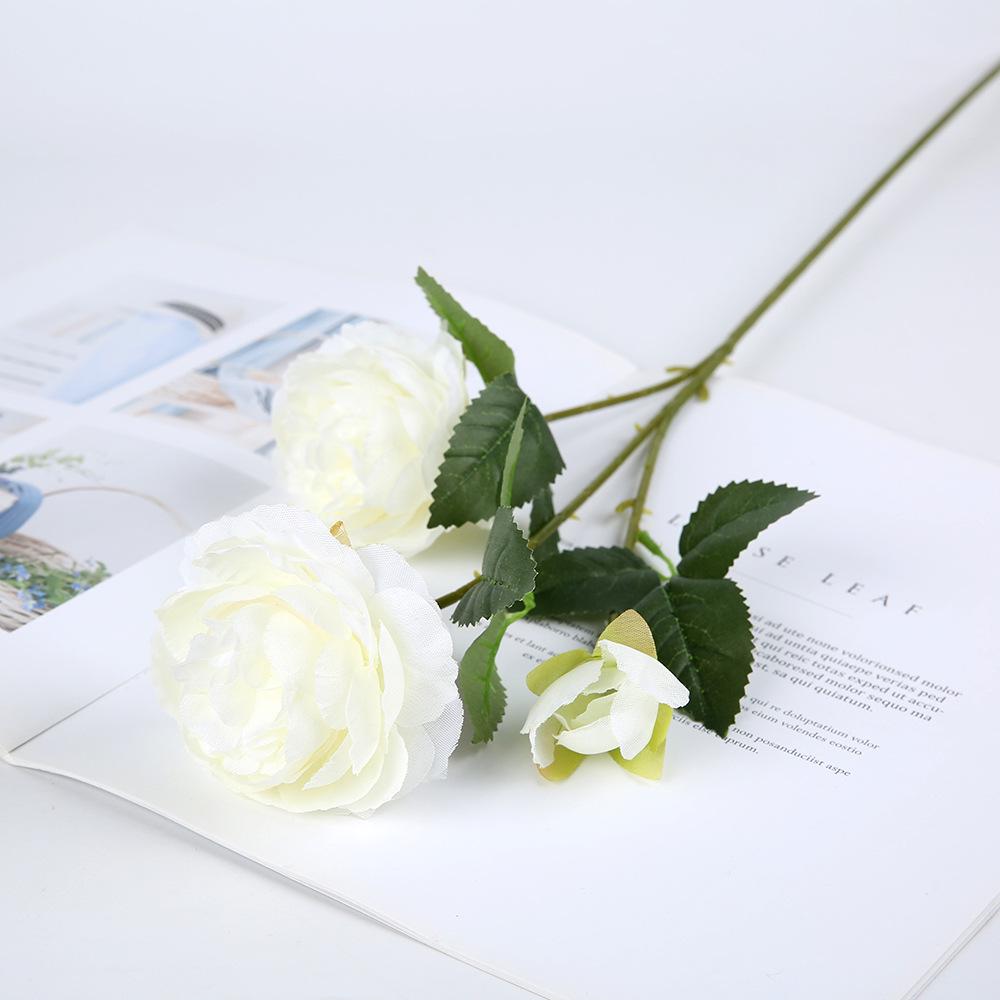 European-Style Smoky Willow Peony & Rose Artificial Flower Arrangement for Home and Wedding Decor