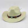 Cappello Western da Cowboy Transfrontaliero Vendita all'Ingrosso Calda Stile Etnico Cappello a Cilindro Tibetano Prateria Ciclismo Vacanza Parasole Cappello Protezione Solare