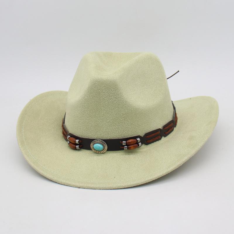 Cappello Western da Cowboy Transfrontaliero Vendita all'Ingrosso Calda Stile Etnico Cappello a Cilindro Tibetano Prateria Ciclismo Vacanza Parasole Cappello Protezione Solare