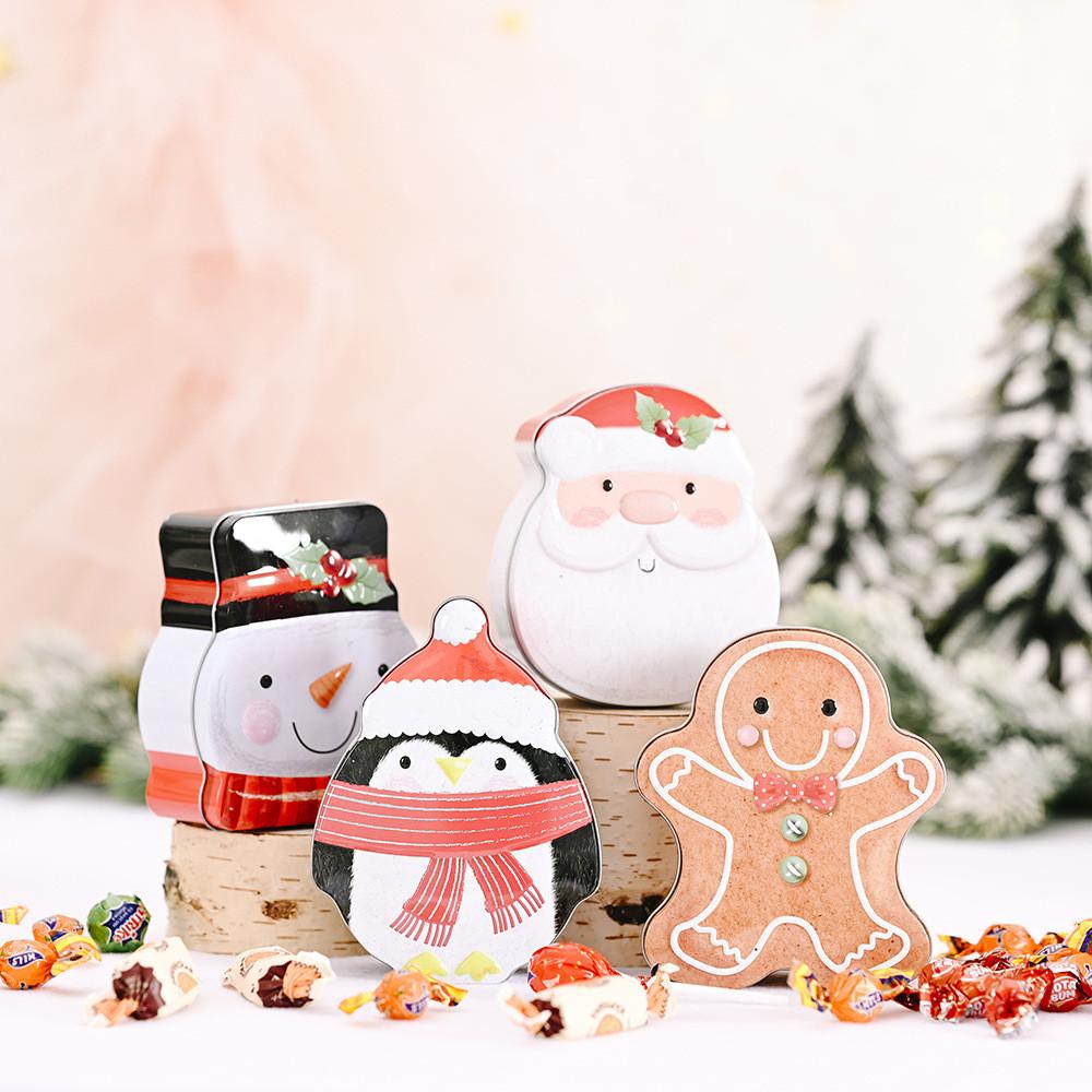 Santa Decorations Christmas Claus Snowman Candy Box Penguin Cookies Gift Tank