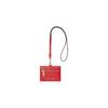 Jet Set Travel Letter Logo Zipper Closure Saffiano Leather Card Holder Women's Bright Red
