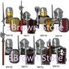 Medieval Building Blocks Accessories MOC Castles Dragon Knights Army Soldiers Warrior Helmets Shields Armors Axes Toy Gift S038