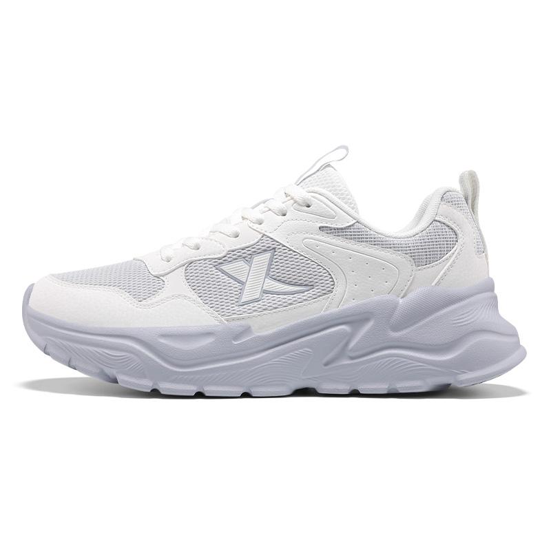 Xtep Lightweight Versatile Trendy Breathable Rebound Low-Top Casual Running Shoes Women sneaker White Gray 875218320034-1