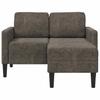 2 Seater Sofa with Chaise Longue L Shaped Dark Grey 125 cm Faux Leather