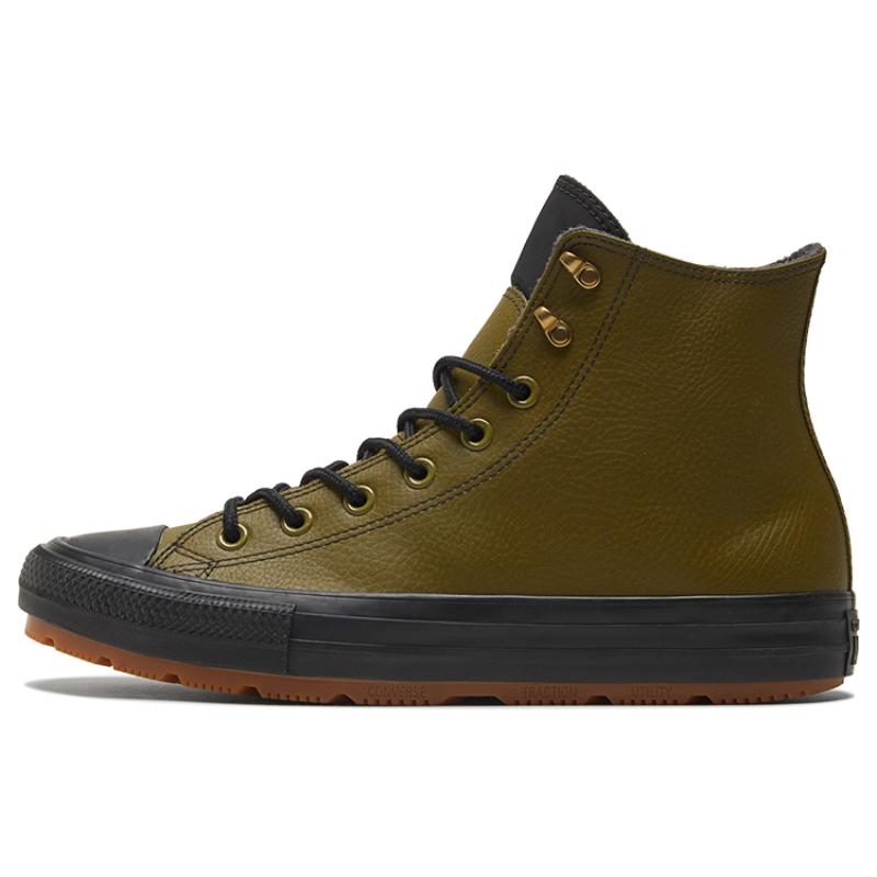 Converse Chuck Taylor All Star Winter Comfortable Non-Slip Abrasion Resistant High-Top Board Shoes Unisex Dark Moss Green