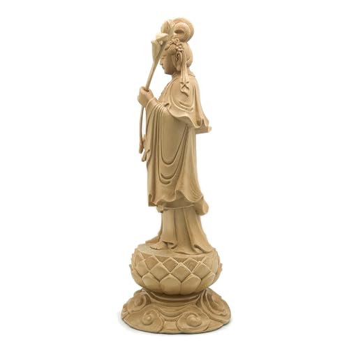 HU Trading Buddhist Statue, Standing Kannon Bodhisattva and Seishi Bodhisattva (Total Height: 23cm, Width: 12.5cm, Depth: 11.5cm), Amida Triad Ornamen
