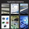 Two-Line Digital Display DC Voltmeter Lead-Acid Lithium Battery Charge Meter, Color: Blue+Temperature