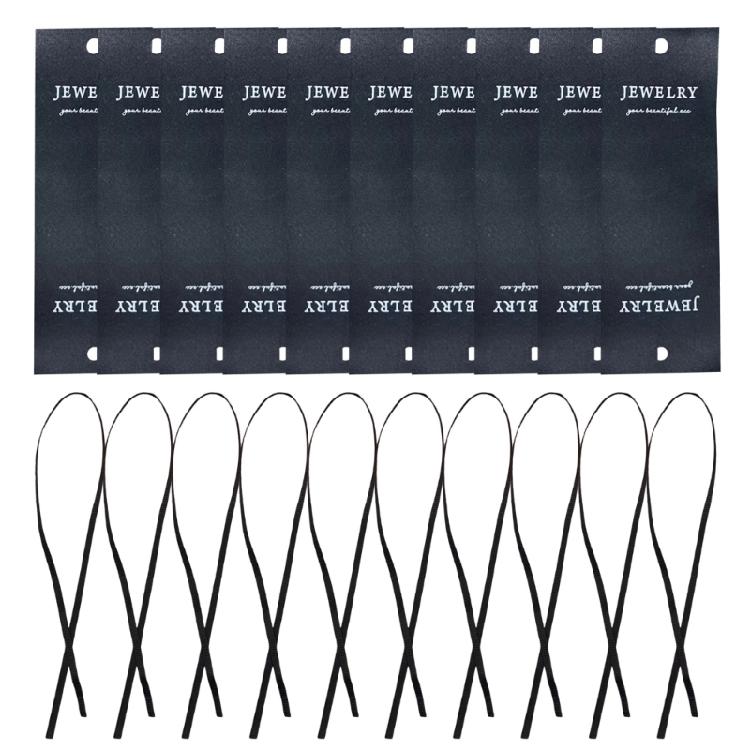

10Pieces Foldable Earring and Necklace Display Cards with Elegant Black Ribbon Bowknot for DIY Jewelry Packaging чорний