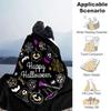 1 szt. Dekoracyjny koc z motywem Happy Halloween i postaciami z kreskówek do pokoju