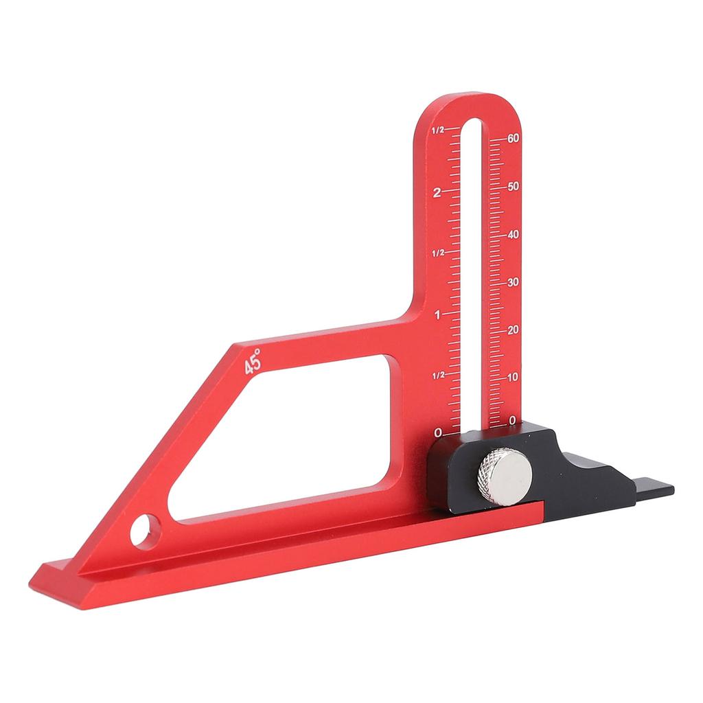 Table Saw Height Gauge Aluminum Alloy Metric Inch Scales 0‑60mm Depth 45 Degree Angle Measuring Tool for Woodworking