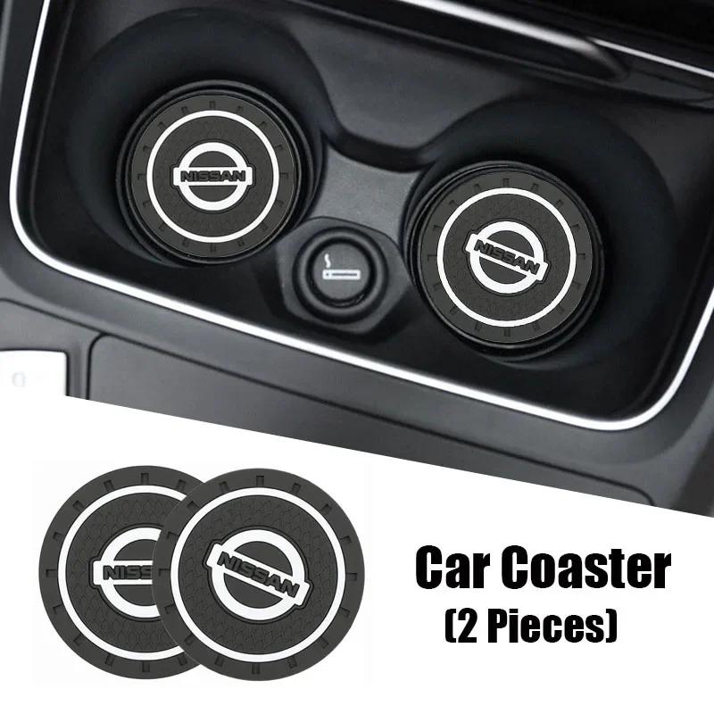 PVC Car y Anti-skid Cup Holders Non-slip Mat for Nissan Nismo GTR Z TERRA 350Z 370Z Almera Micra Murano Pathfinder Pulsar Serena