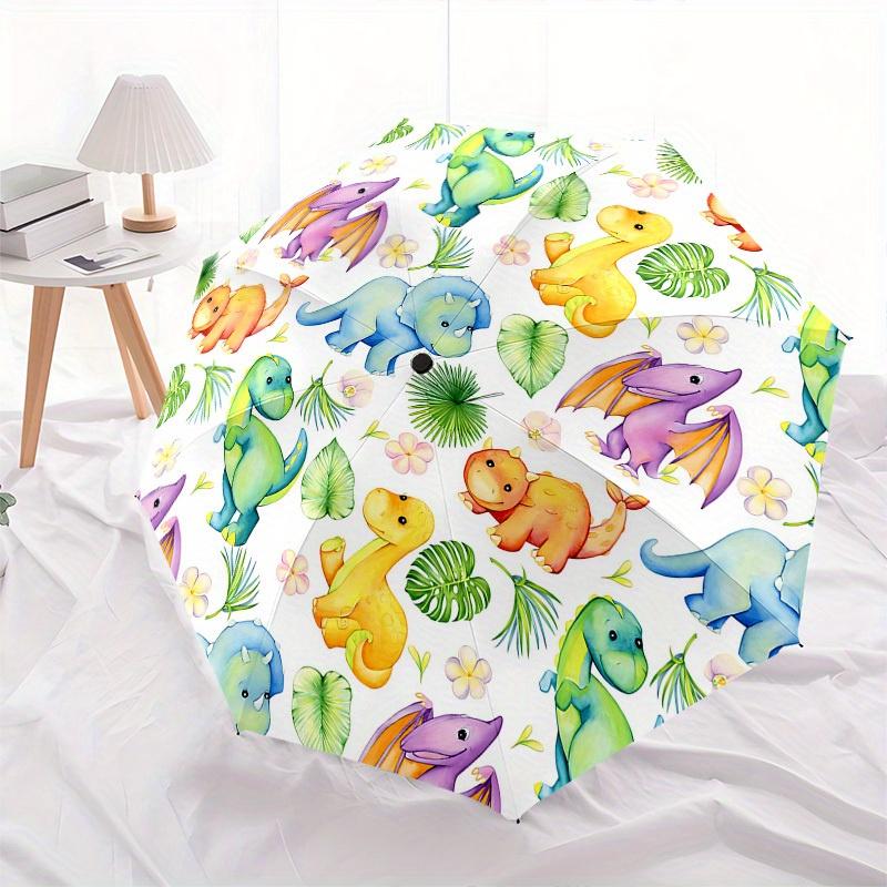 

1pc Dinosaur Jungle Themed Umbrella, 8 Rib Frame,Automatic Opening 3 Fold Umbrella, Lightweight and Durable Couple Umbrella-117