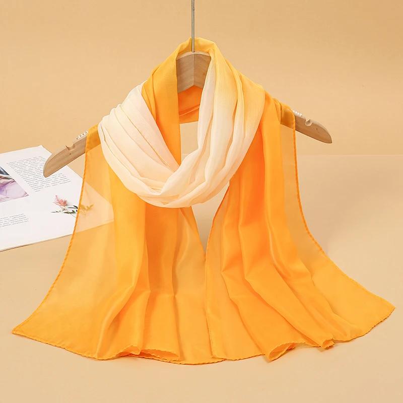 New Print Chiffon Scarf Shawl Women Sunscreen Silk Scarf Turban Long Wrap Beach Travel Outdoor Accessories Trendy Headband
