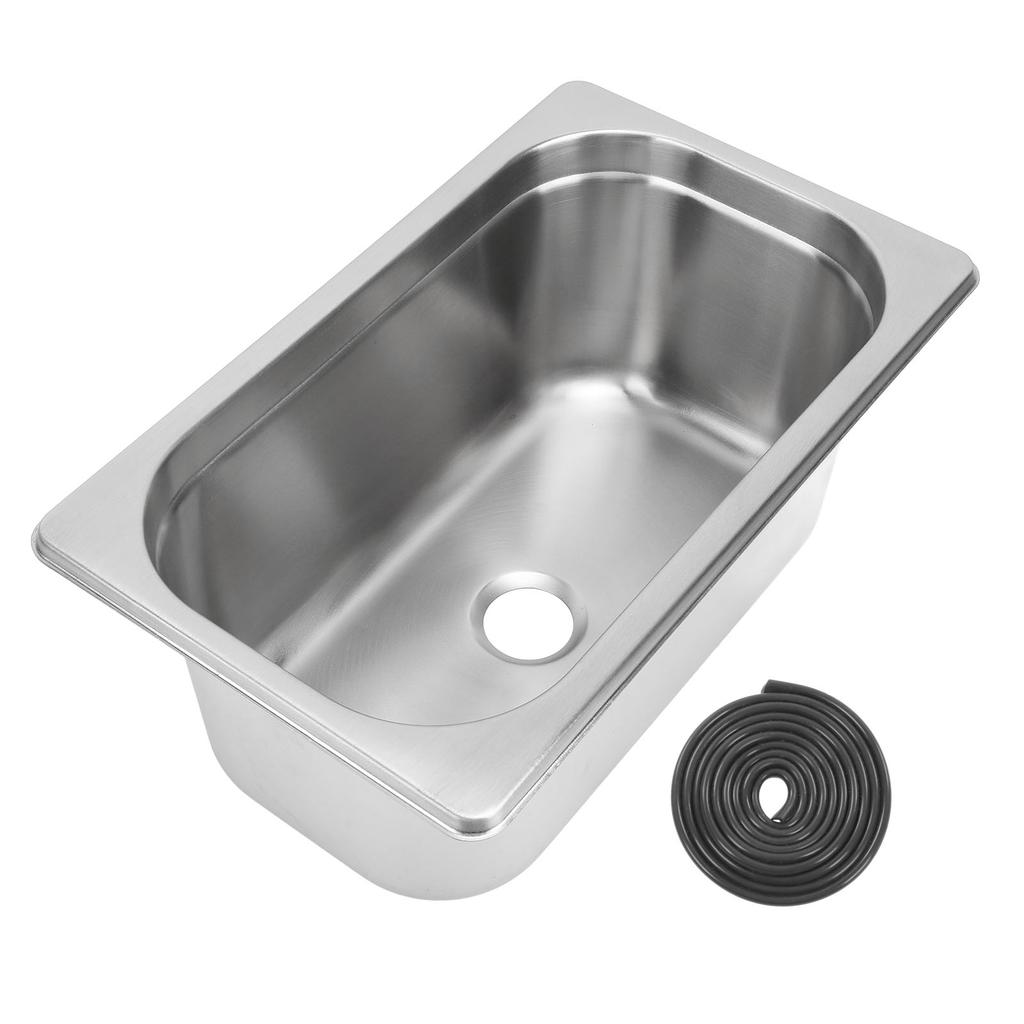 320 X 180 X 130mm RV Sink 304 Stainless Steel Versatile Square Kitchen Bathroom Wash Sink with 40mm Outlet for Caravan
