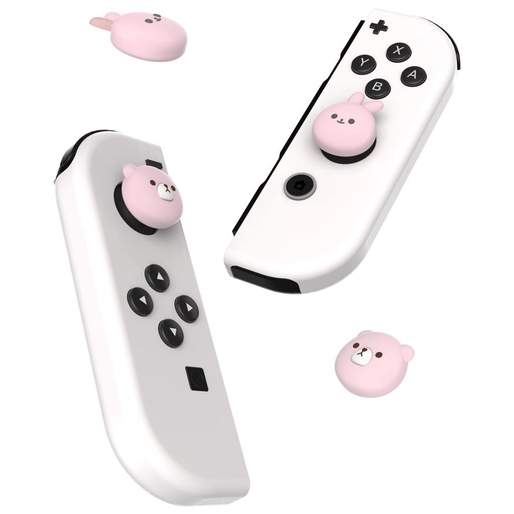 PlayVital Switch Joystick Switch Lite Daumenstick Silikon Analogstick Kappen Abdeckungen für OLED Daumengriff Rocker Kappen für Switch und Switch Pummelbär