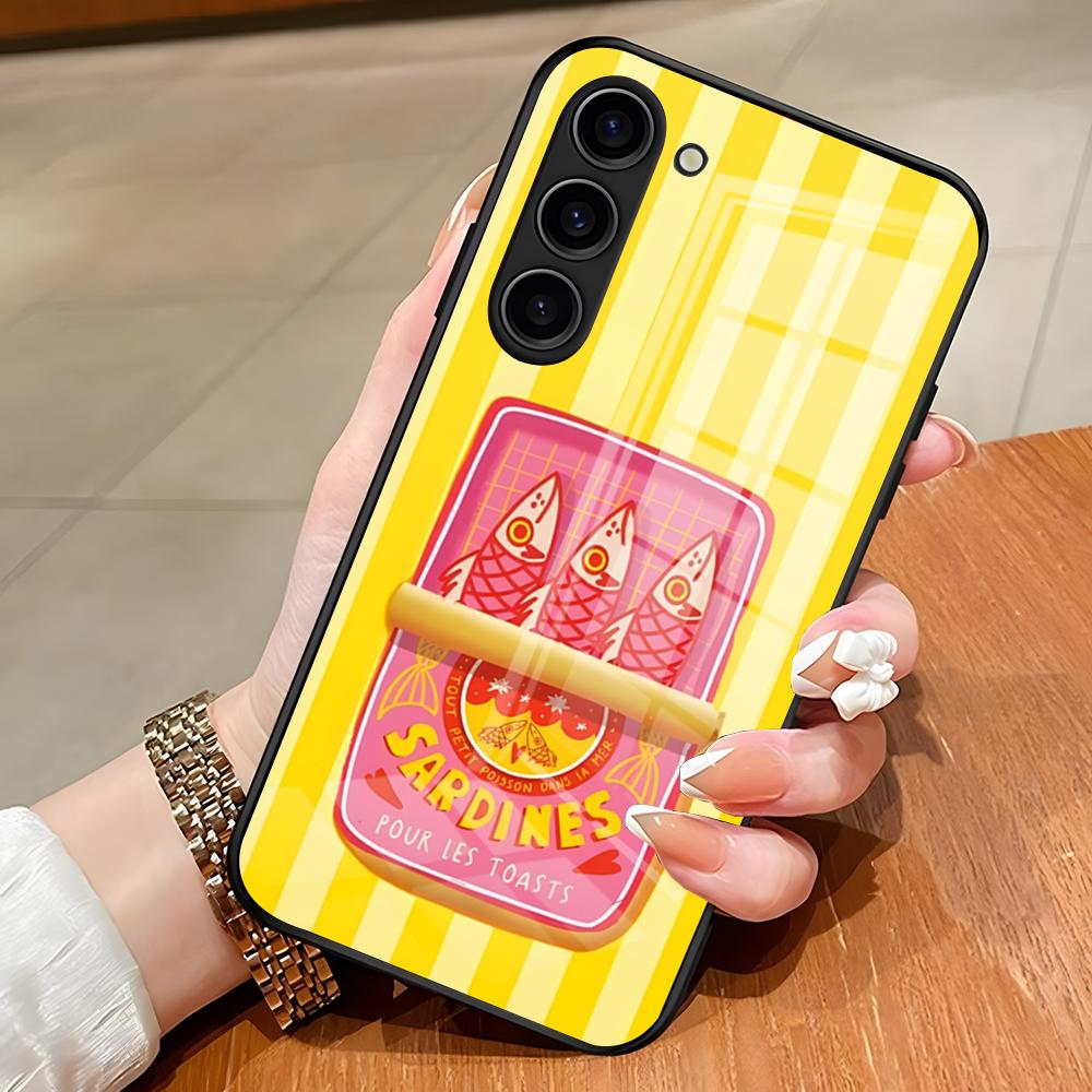 Fish Funny Sardines Phone Case For Samsung S26 S25 Edge Ultra S23 S22 S21 S20 Ultra Plus S24 Fe A54 A53 A25 Glass Cover