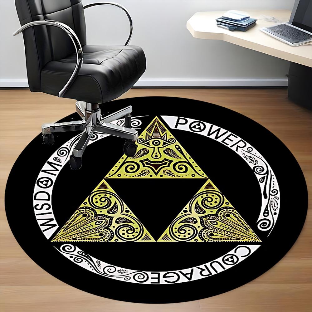 Legend of Zelda Power Courage Office Round Area Rug, Indoor Mat Suitable For Office,Living Room Home Decor, Room Deco A0908134