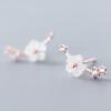 S925 Silber Blume Ohrstecker Zirkonia Niedliche Allergiefreie Silber Ohrstecker für Damen Mädchen Temperament Schmuck