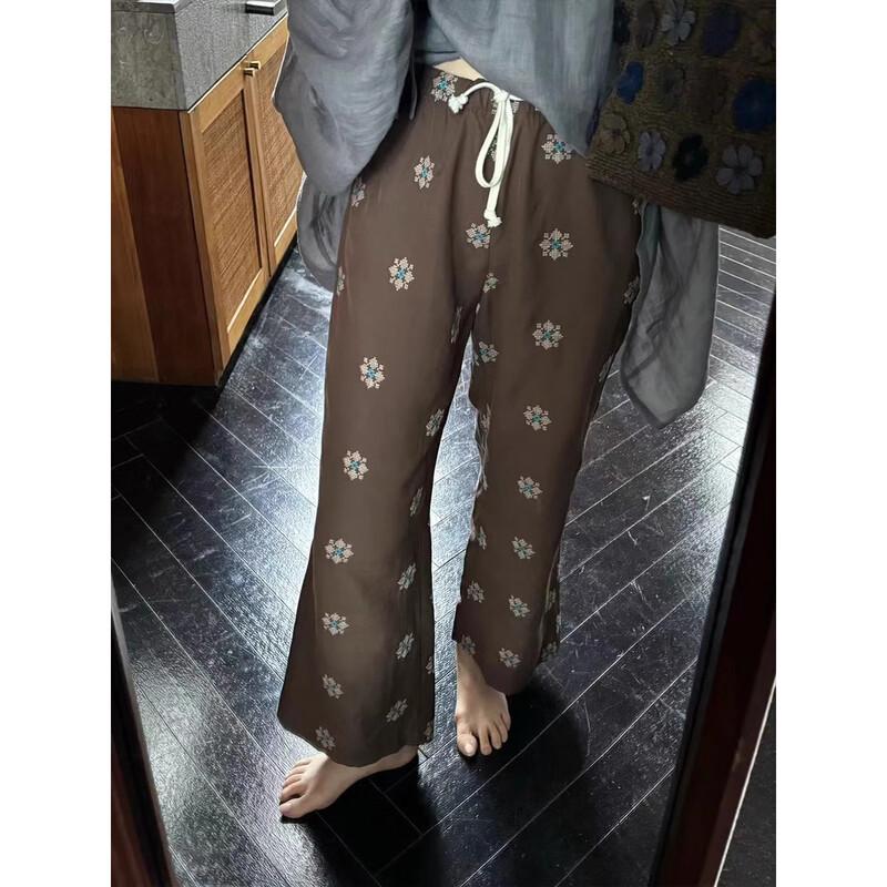 

Женские ретро брюки кюлоты из тенселя на кулиске M