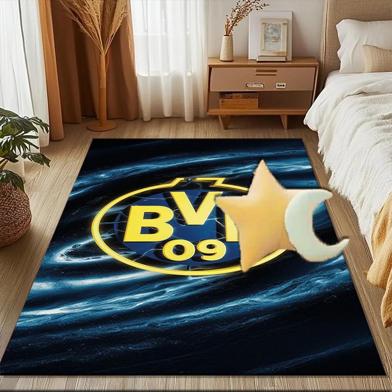 Borussia Dortmund Teppich Spiel Teppich, Fußmatte für Schlafzimmer Wohnzimmer Eingangsbereich Teppich, Heimdeko Idee Geschenk für Weihnachten Geburtstag