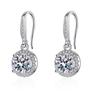 Diamond Earrings for Women Moissanite Ear Hook Four-Claw Jewelry for Her Birthday Christmas Gift