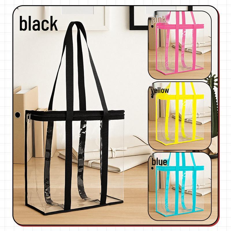 Transparent PVC Waterproof Toiletry and Beach Storage Bag розовый