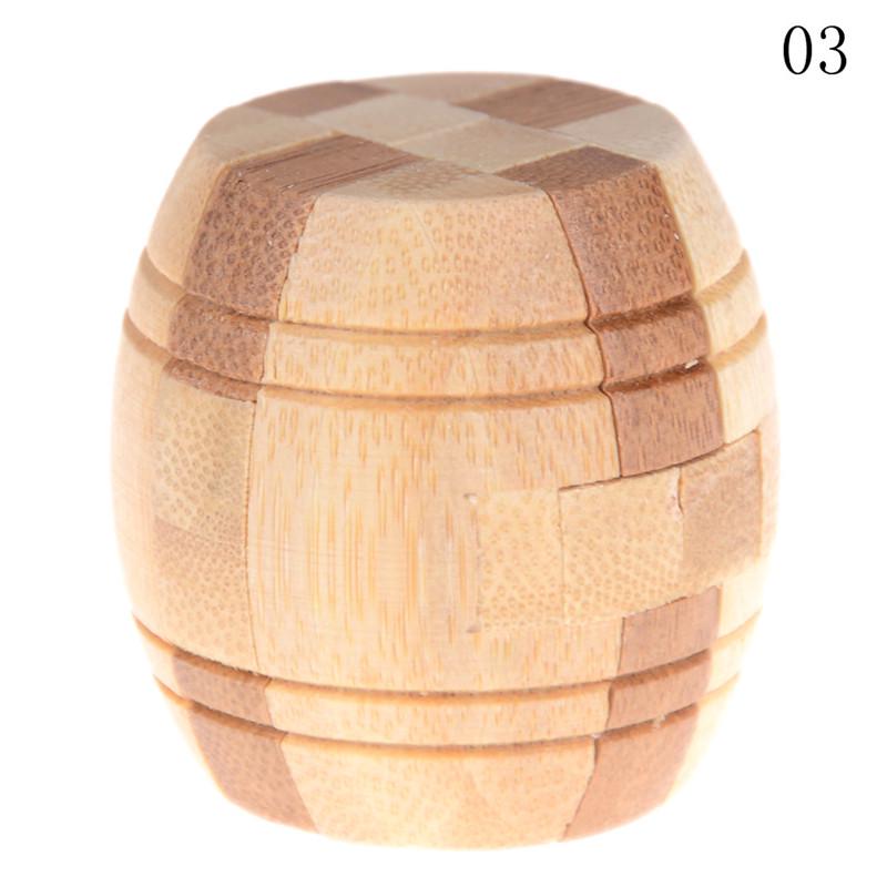 Iq Brain Teaser Kong Ming Lock Wooden Interlocking Burr 3D Puzzles Game Toy Gift