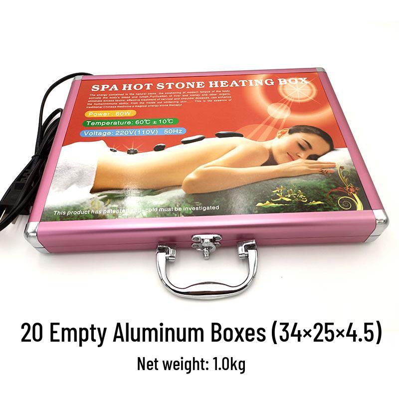 20-Piece Volcanic Energy Stone Massage Set with Heating Box and Essential Oil