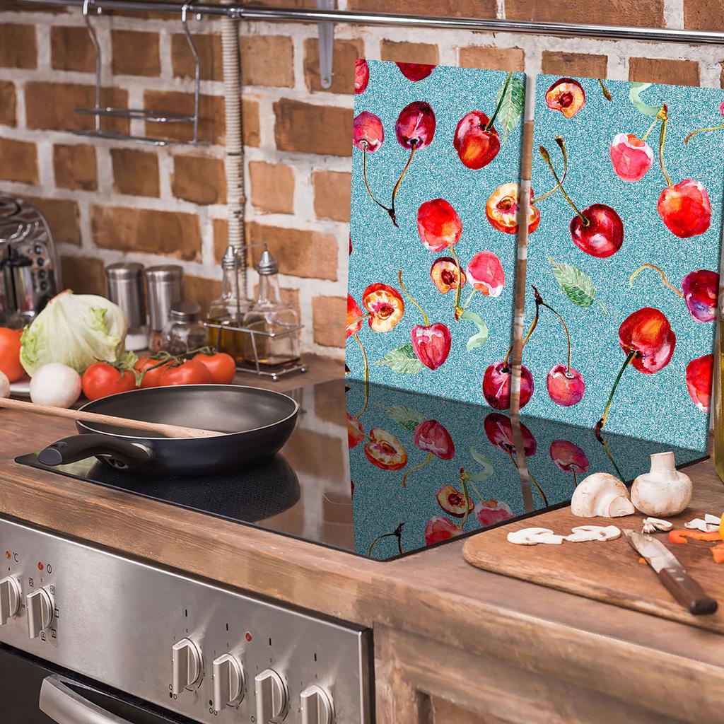Glass Cutting Board 2X 30X52 Fruits