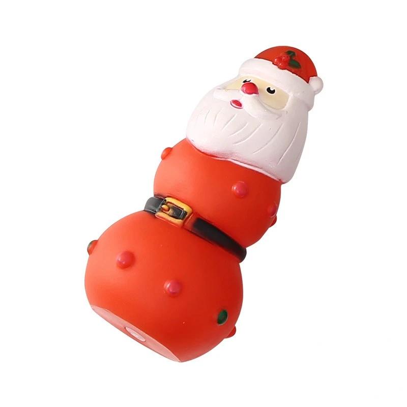 Interactive Christmas Dog Toys Squeeze Squeaky Toy Christmas Tree Elk Santa Chew Squeaker Teething Rubber Toys For Dogs