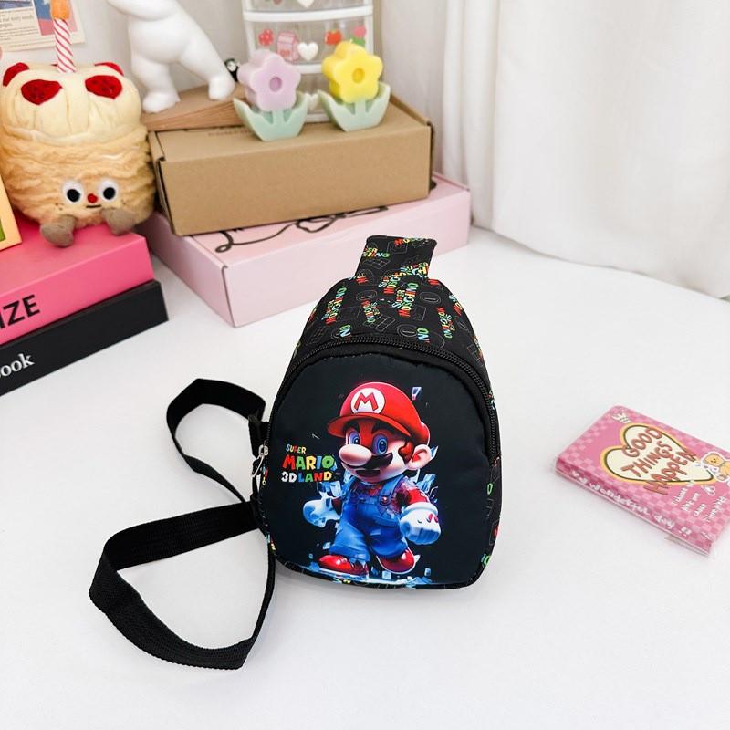 Cartoon Super Mario Bros Pattern Kids Single Shoulder Crossbody Chest Bag Gift
