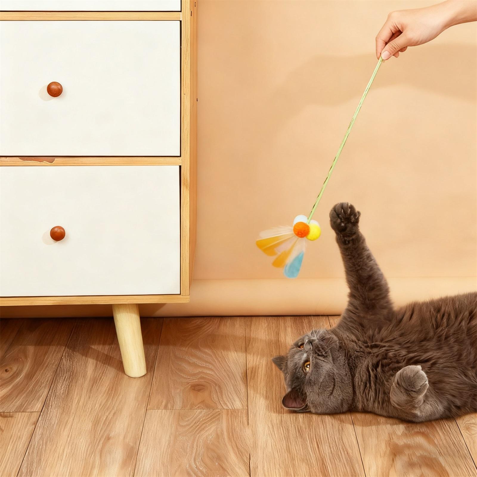 

Wand Toy, 4 PCS Insect Wands Colorful Teaser Wands Interactive Toys with Bell One Size зелёный